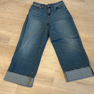 Madewell Curvy Superwide-Leg Blue Jeans